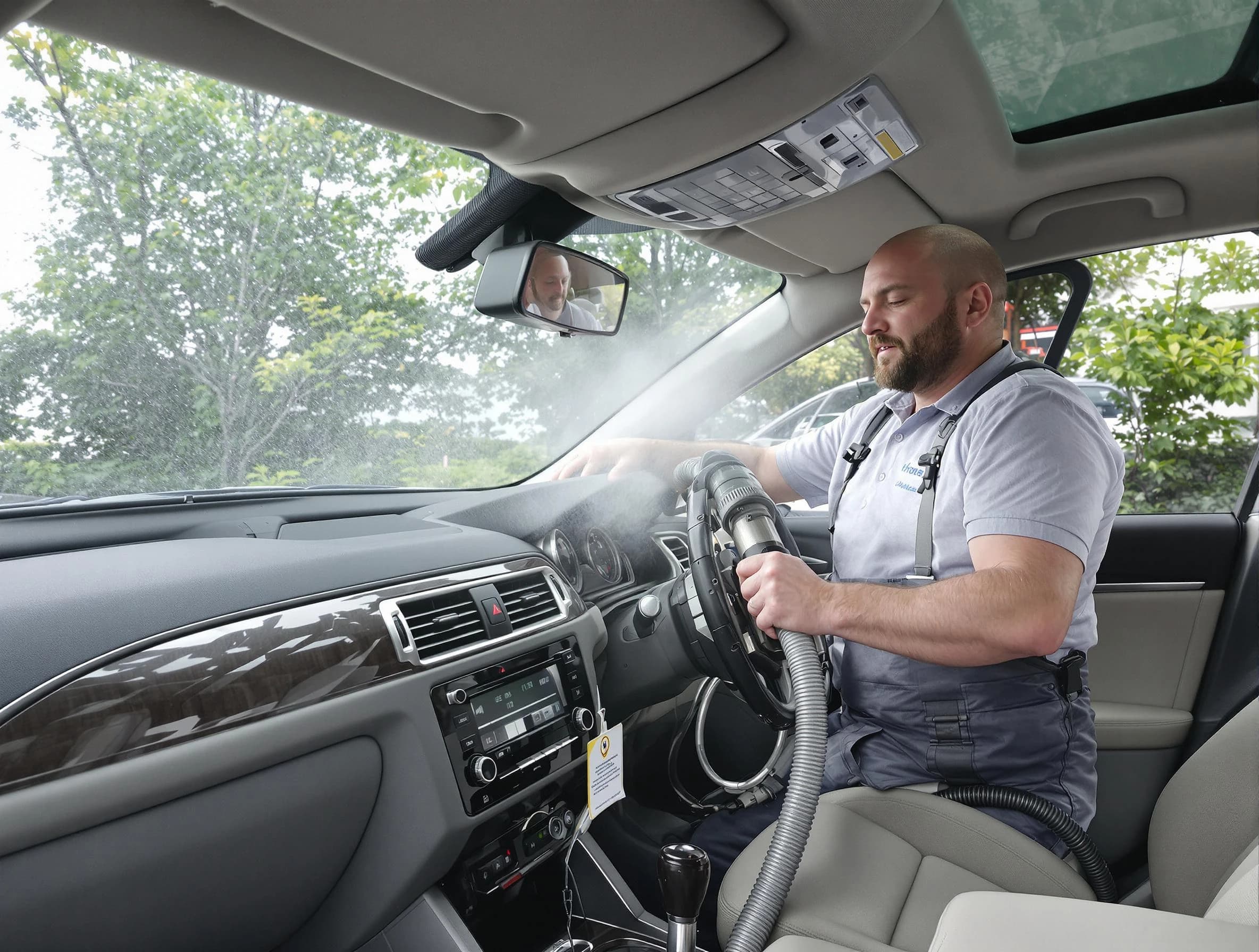 Snellville Air Duct Cleaning specialist performing professional car duct cleaning in Snellville