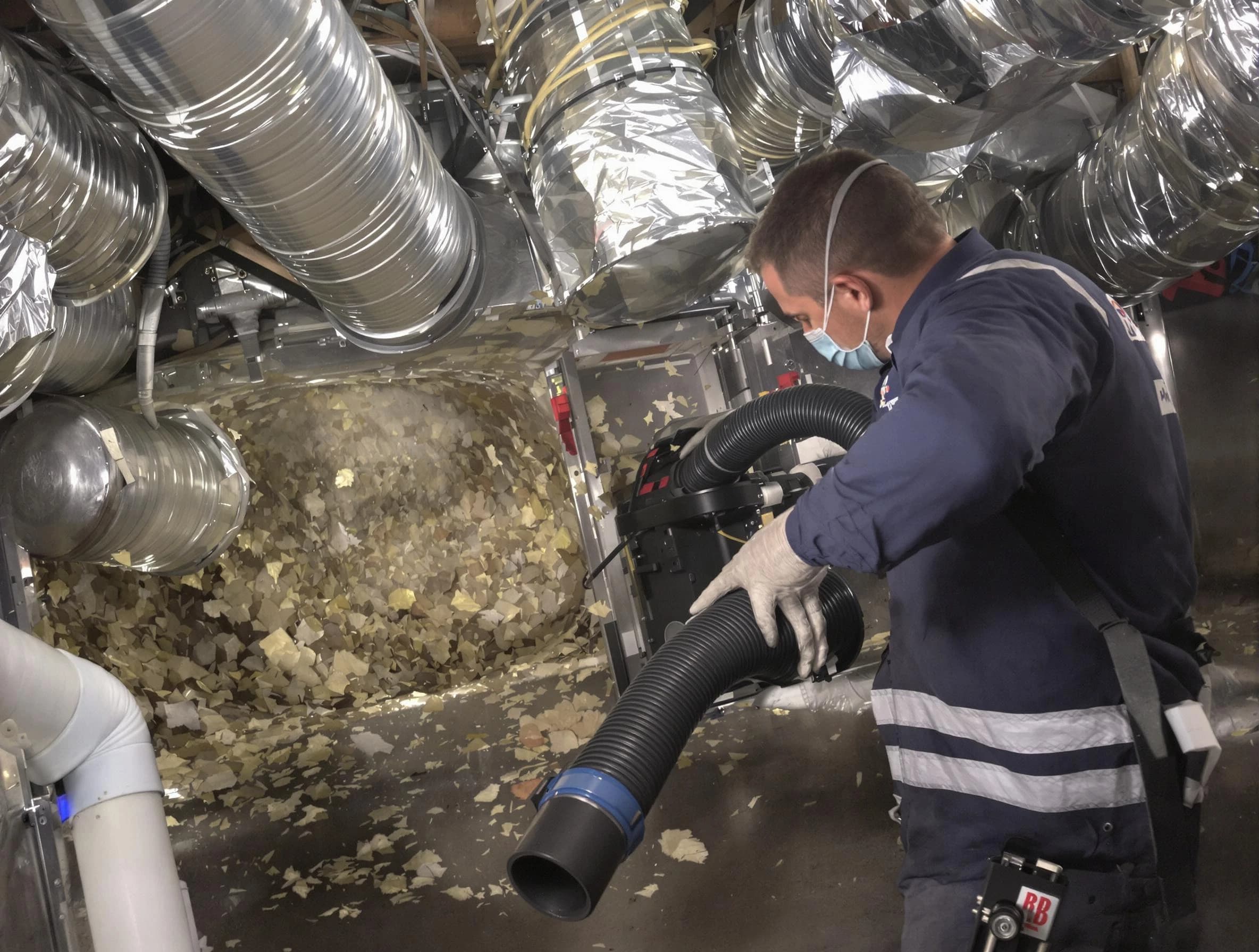Snellville Air Duct Cleaning specialist operating negative pressure cleaning equipment for thorough duct maintenance in Snellville