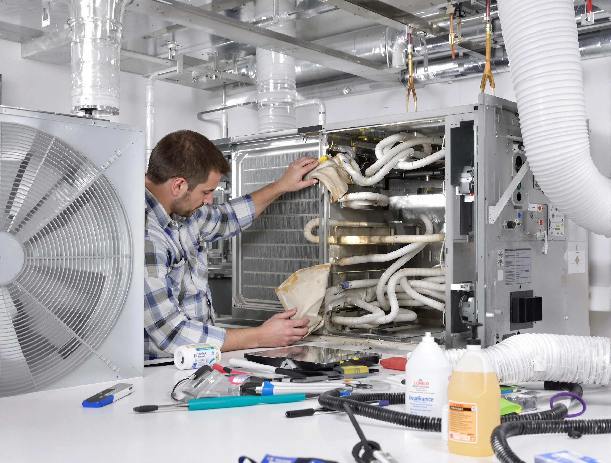 Snellville Air Duct Cleaning specialist performing precision AC coil cleaning in Snellville