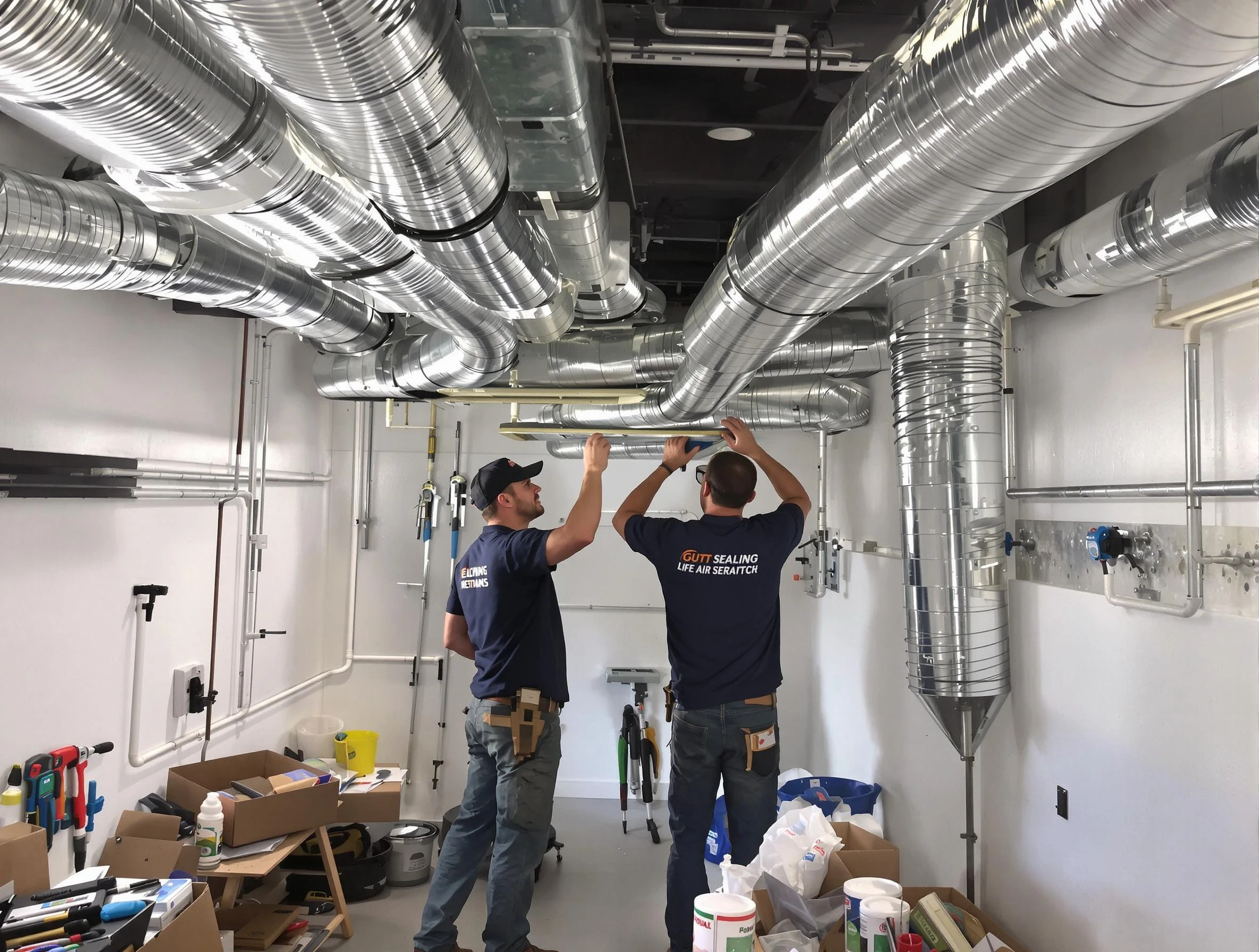 Snellville Air Duct Cleaning technician applying professional duct sealing solutions in Snellville